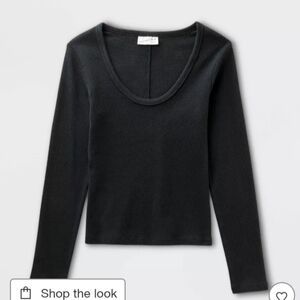 New Universal Threads Black Long Sleeve Top Ribbed M